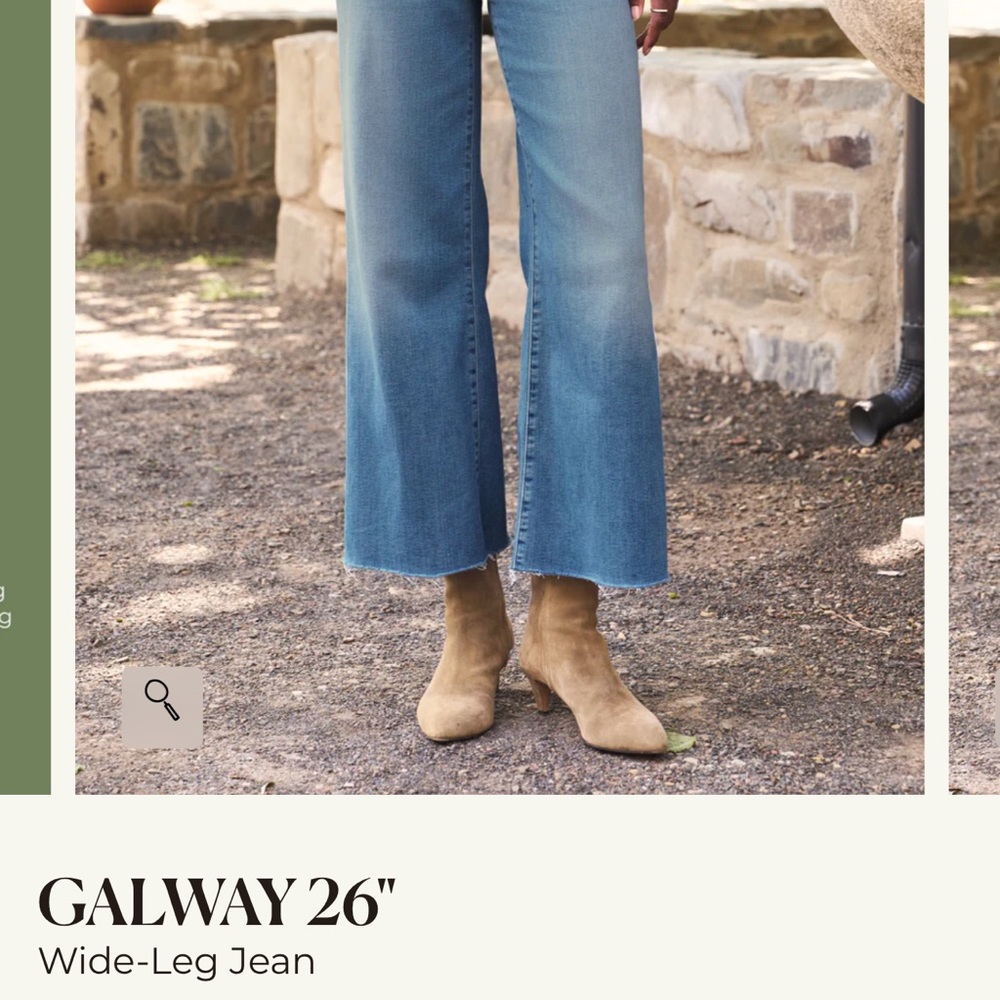 26" Wide-Leg Blue Jeans